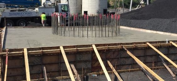 Concrete stacking tube foundation